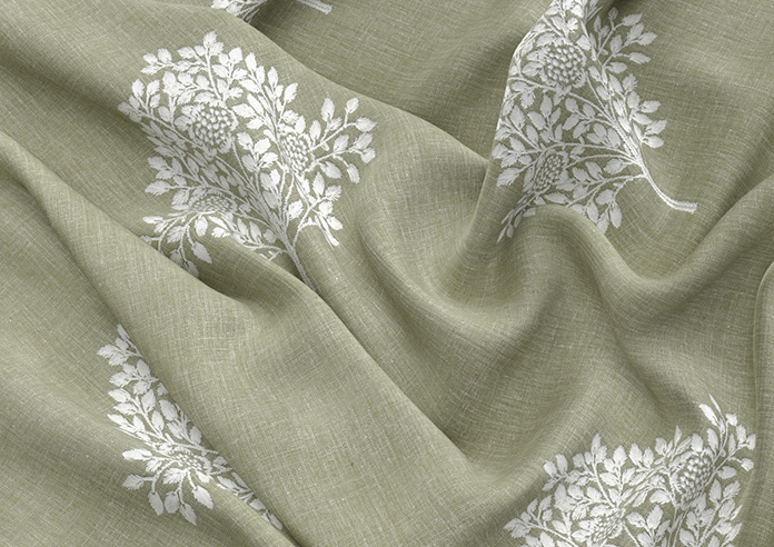William Morris At Home Marigold Tree Embroidery, Nettle - Made to Measure Curtains - Image 4